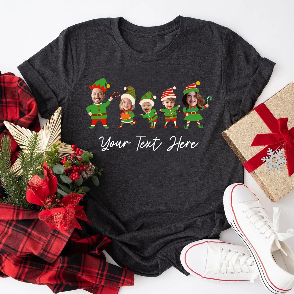 Custom Christmas Elf Photo Shirt - Personalized Face Matching PJs 6 Custom Christmas Elf Photo Shirt - Personalized Face Matching PJs