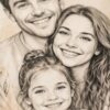 Custom Family Portrait Line Sketch - Personalized Drawing Apparel 2 Custom Family Portrait Line Sketch - Personalized Drawing Apparel 2