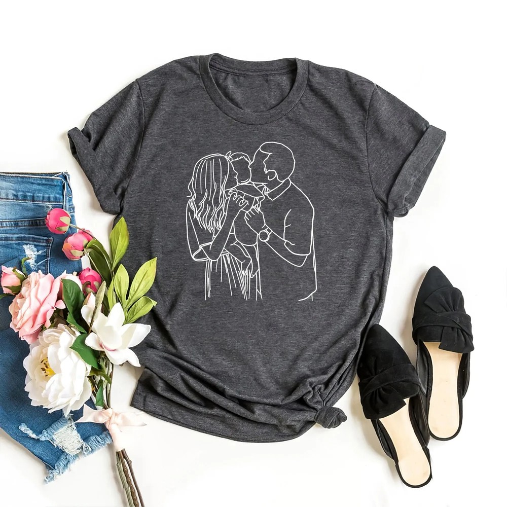 Custom-Line-Portrait-Shirt-Minimalist-Family-Photo-Gift-Custom-Line-Portrait-Shirt-Minimalist-Family-Photo-Gift-4 Custom Line Portrait Shirt - Minimalist Family Photo Gift 3