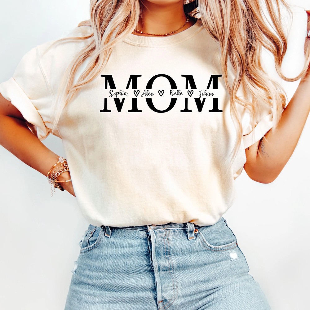 Custom-Mom-Shirt-with-Childrens-Names-Personalized-Mama-Gift-Custom-Mom-Shirt-with-Childrens-Names-Personalized-Mama-Gift-4 Custom Mom Shirt with Children's Names - Personalized Mama Gift 3