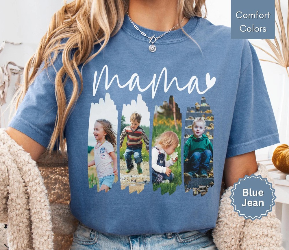 Custom-Picture-Gift-for-Mama-Personalized-Birthday-Mom-Custom-Picture-Gift-for-Mama-Personalized-Birthday-Mom-T-Shirt-4 Custom Picture Gift for Mama - Personalized Birthday Mom T-Shirt 3
