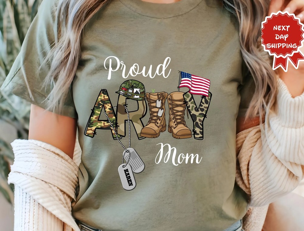 Custom Proud Army Family Shirt - Personalized Military Gift for Mom Dad 4 Custom Proud Army Family Shirt - Personalized Military Gift for Mom Dad