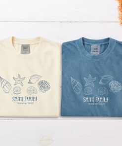 Family Beach Vacation Shirt - Custom Name Seashells Summer Tee 1