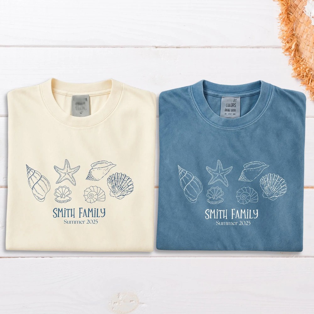 Family-Beach-Vacation-Shirt-Custom-Name-Summer-Seashells-Family-Beach-Vacation-Shirt-Custom-Name-Summer-Seashells-Tee-2 Family Beach Vacation Shirt - Custom Name Summer Seashells Tee 1
