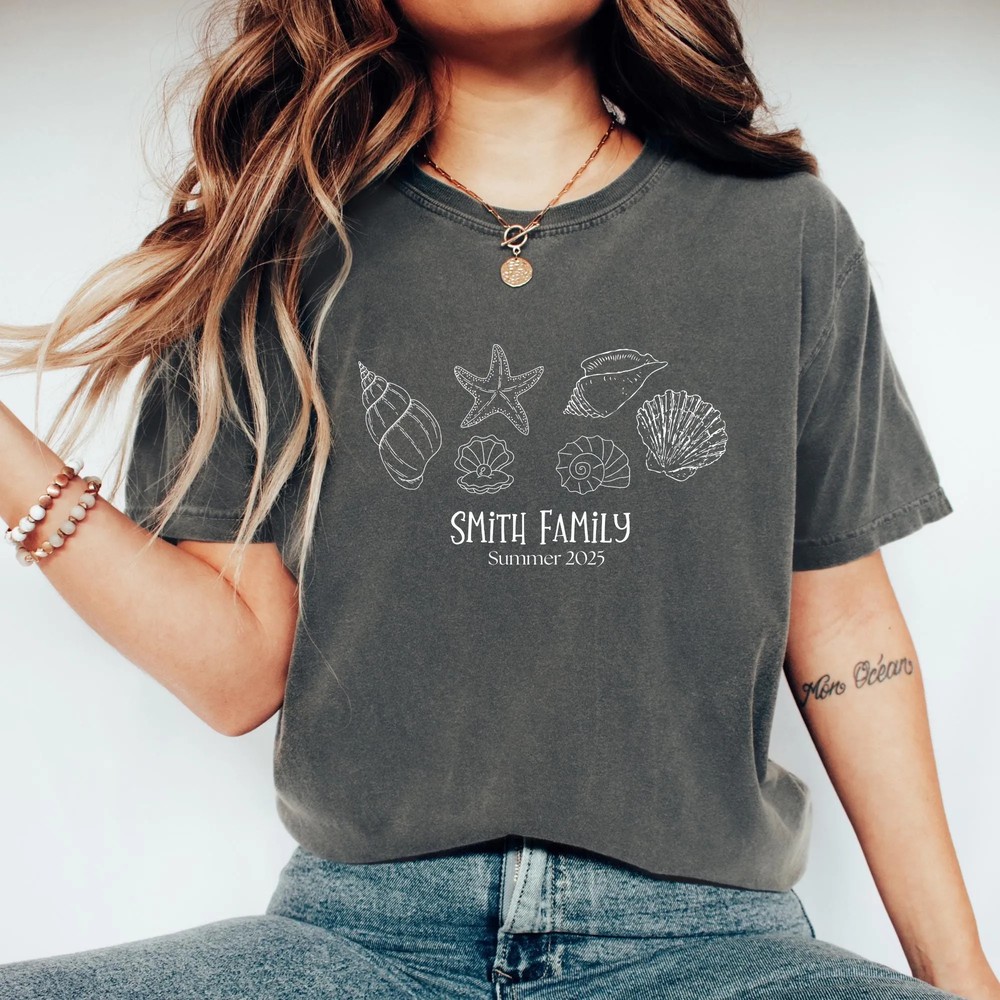 Family-Beach-Vacation-Shirt-Custom-Name-Summer-Seashells-Family-Beach-Vacation-Shirt-Custom-Name-Summer-Seashells-Tee-3 Family Beach Vacation Shirt - Custom Name Summer Seashells Tee 2