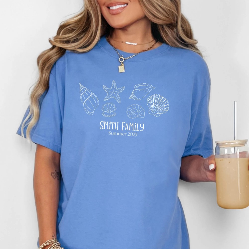 Family-Beach-Vacation-Shirt-Custom-Name-Summer-Seashells-Family-Beach-Vacation-Shirt-Custom-Name-Summer-Seashells-Tee-4 Family Beach Vacation Shirt - Custom Name Summer Seashells Tee 3