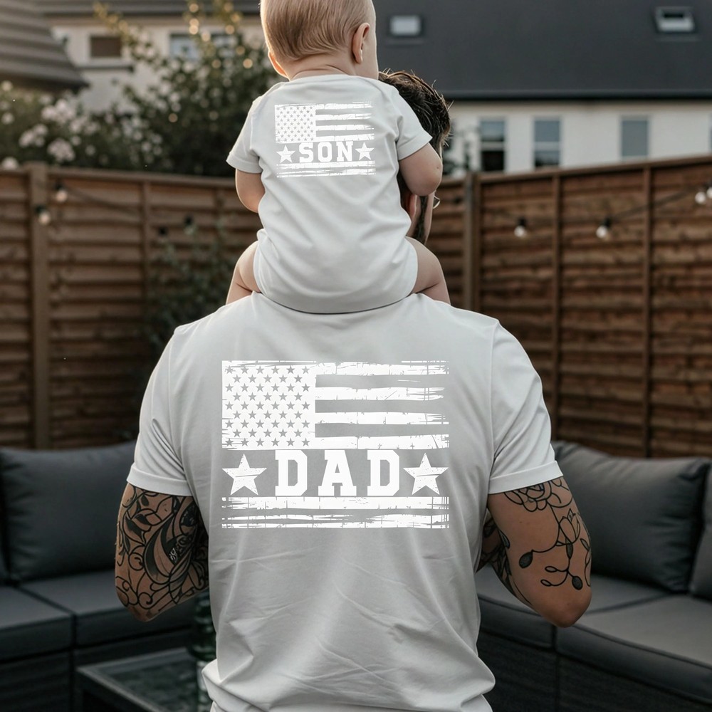 Matching-Dad-and-Son-USA-Flag-Shirt-Patriotic-Family-Gift-2 Matching Dad and Son USA Flag Shirt - Patriotic Family Gift 1