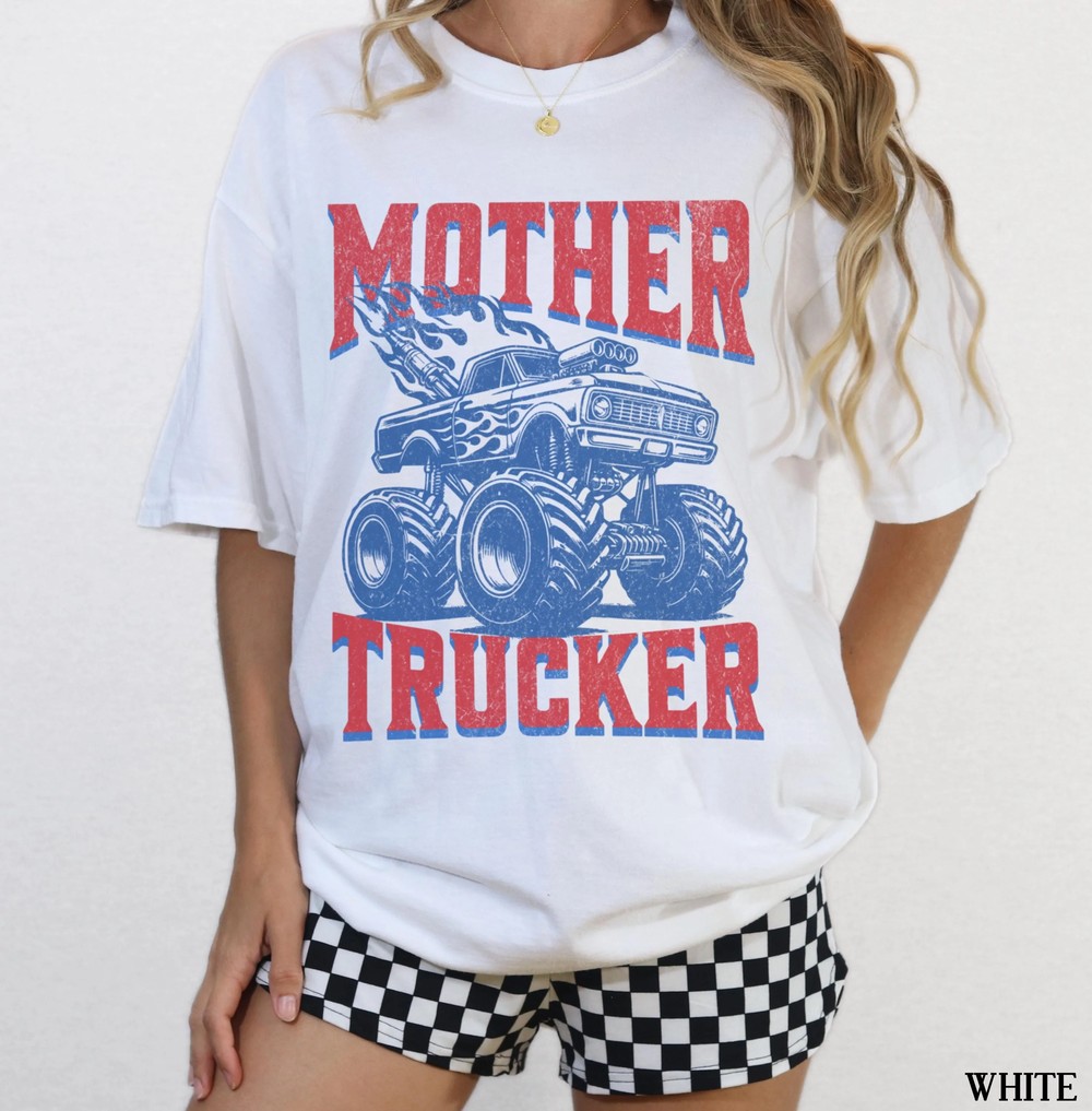 Mother Trucker Shirt - Funny Monster Truck Mom Tee - Racing Style Gift 5 Mother Trucker Shirt - Funny Monster Truck Mom Tee - Racing Style Gift