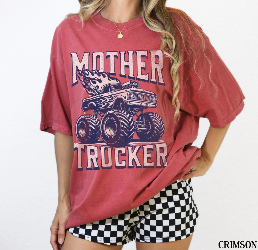 Mother-Trucker-Shirt-Funny-Monster-Truck-Mom-Tee-Racing-Style-Gift-Mother-Trucker-Shirt-Funny-Monster-Truck-Mom-Tee-Racing-Style-Gift-5 Mother Trucker Shirt - Funny Monster Truck Mom Tee - Racing Style Gift 4