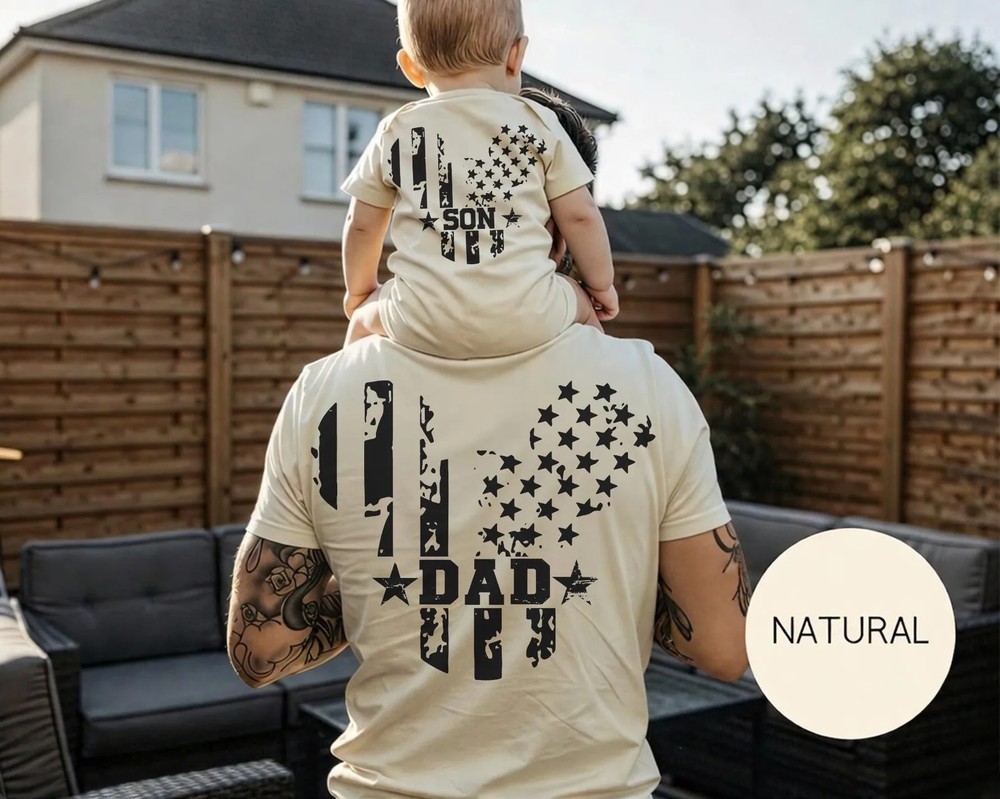 Patriotic USA Flag Matching Tees - Father Son Streetwear 2 Patriotic USA Flag Matching Tees - Father Son Streetwear