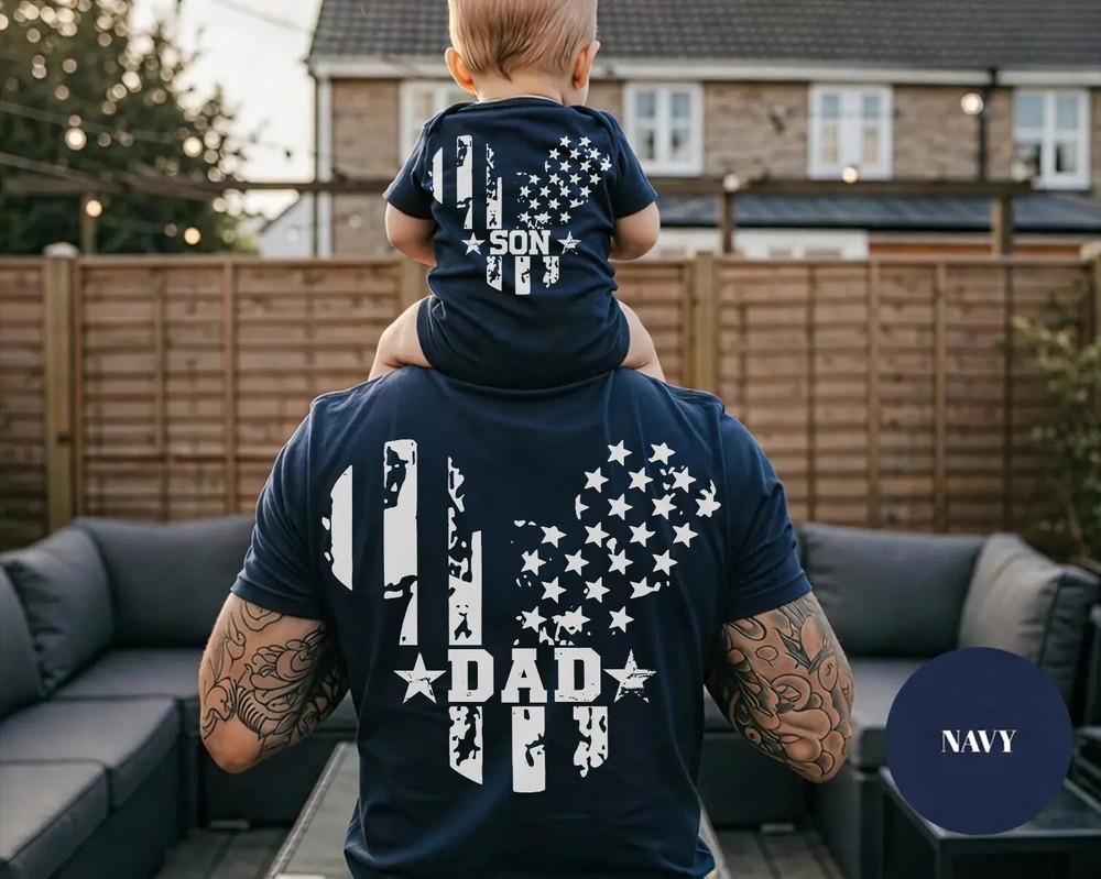 Patriotic-USA-Flag-Matching-Tees-Father-Son-Streetwear-2 Patriotic USA Flag Matching Tees - Father Son Streetwear 1