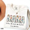 Personalized Floral Mama Shirt - Custom Kids Names Mother's Day Tee 1 Personalized Floral Mama Shirt - Custom Kids Names Mother's Day Tee 1