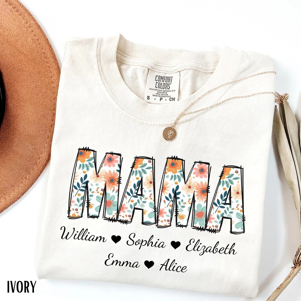 Personalized-Floral-Mama-Shirt-Custom-Kids-Names-Mothers-Day-Personalized-Floral-Mama-Shirt-Custom-Kids-Names-Mothers-Day-Tee-2 Personalized Floral Mama Shirt - Custom Kids Names Mother's Day Tee 1