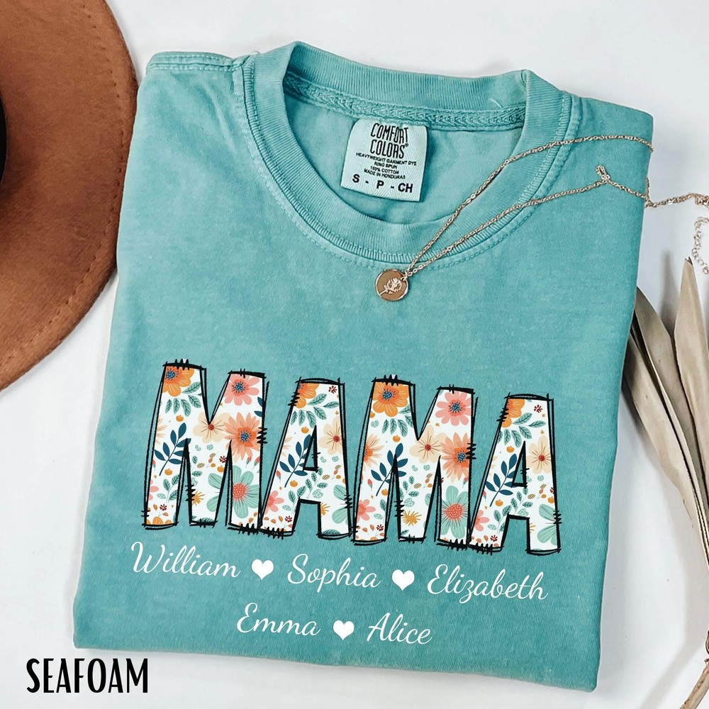 Personalized-Floral-Mama-Shirt-Custom-Kids-Names-Mothers-Day-Personalized-Floral-Mama-Shirt-Custom-Kids-Names-Mothers-Day-Tee-4 Personalized Floral Mama Shirt - Custom Kids Names Mother's Day Tee 3