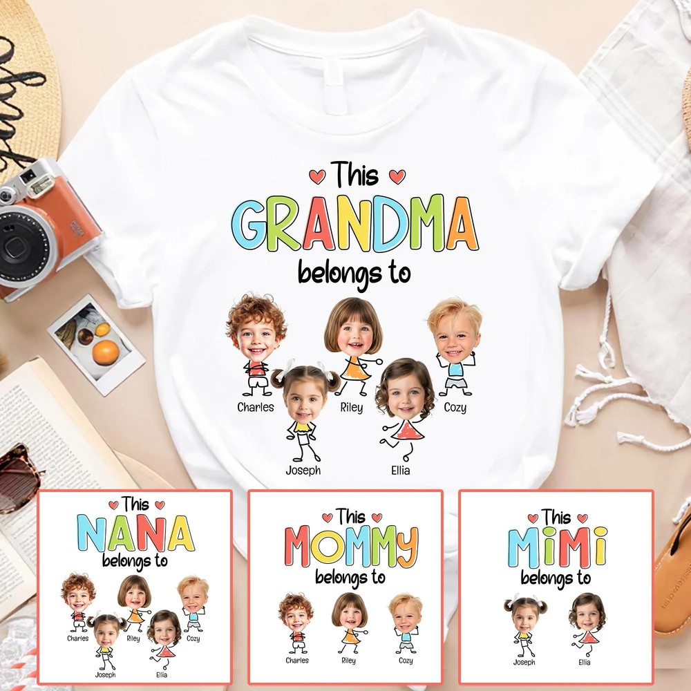 Personalized Grandma Photo Shirt - This Grandma Belongs To Tee 7 Personalized Grandma Photo Shirt - This Grandma Belongs To Tee