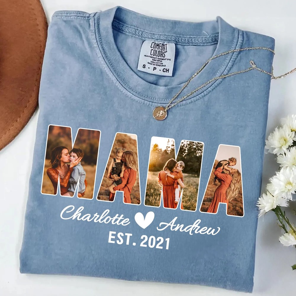 Personalized Mama Photo Shirt - Custom Gift for Mom from Kids 10 Personalized Mama Photo Shirt - Custom Gift for Mom from Kids