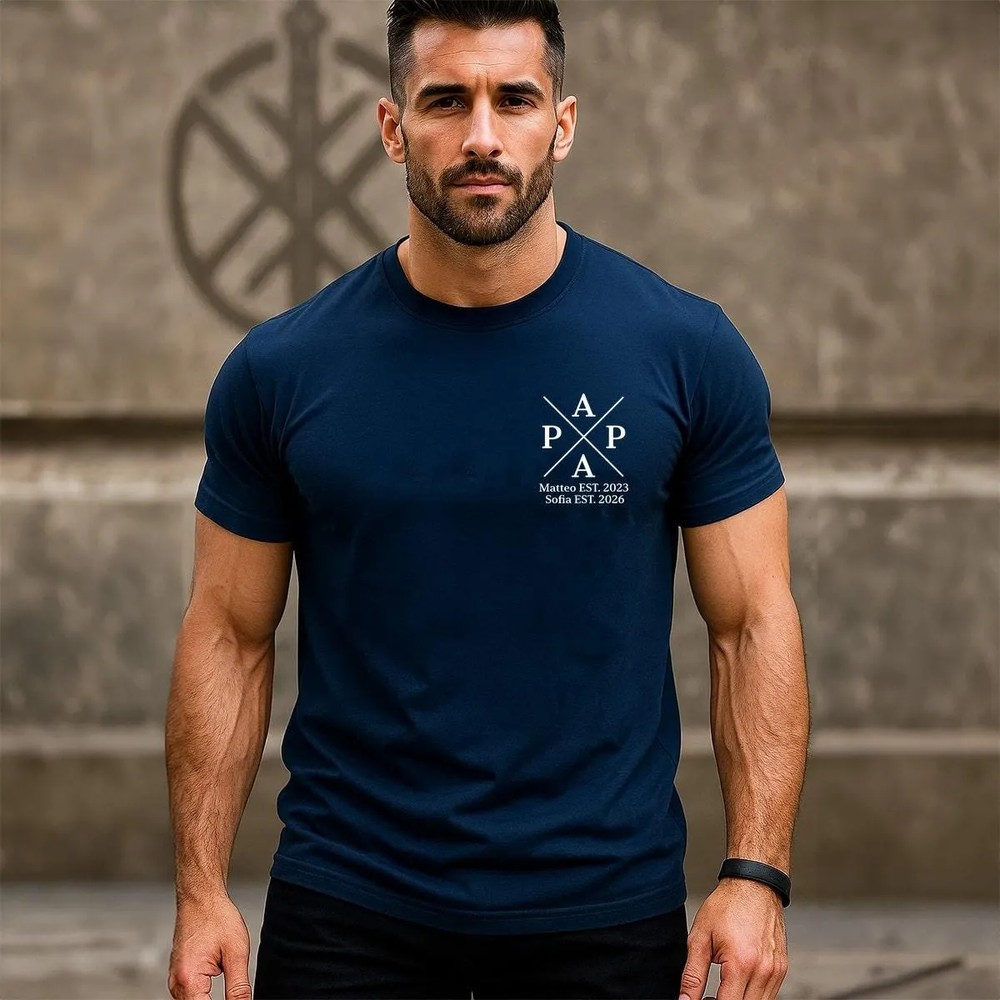 Personalized-mens-t-shirt-for-dad-with-childrens-names-and-birth-years-as-a-Fathers-Day-gift-3 Personalized men's t-shirt for dad with children's names and birth years as a Father's Day gift 2