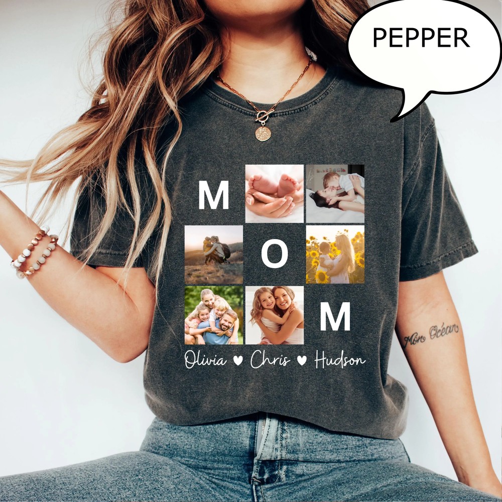 Comfort Colors® Custom Photo Mom Shirt - Kids Name and Photo Tee 6 Comfort Colors® Custom Photo Mom Shirt - Kids Name and Photo Tee